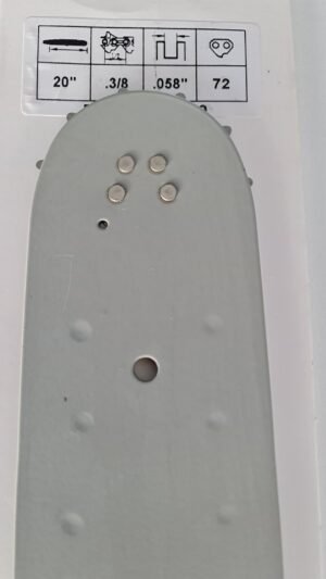 20" Chainsaw Bar for Husqvarna 3/8 - .058 72 link replaces: 208SLHD009, 208RNDK095, 596007572