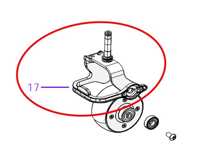 Ambrogio 4.0 Front Left Castor Wheel Bracket: 042Z13900C_R
