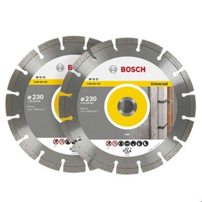 Bosch 230x22mm 9'' Twin Pack General Purpose Diamond 2 Blades With Clic Nut : 06159975T0