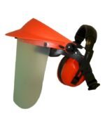 Face Shield Peaked with Ear Muffs & Clear Visor