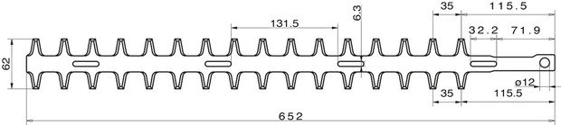 Oleomac Bottom hedge trimmer blade for HT22 & HT26